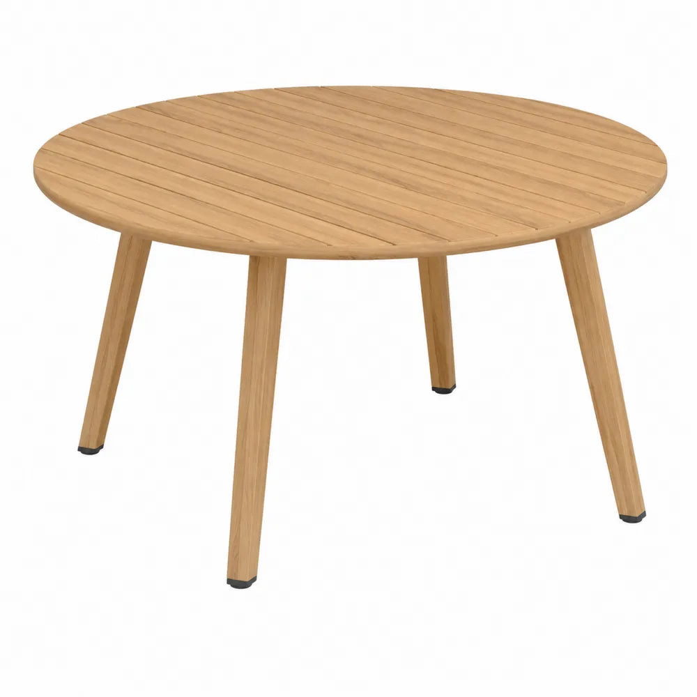 Table de jardin ronde en bois massif naturel 120 x 120 x 75 cm plateau à lattes