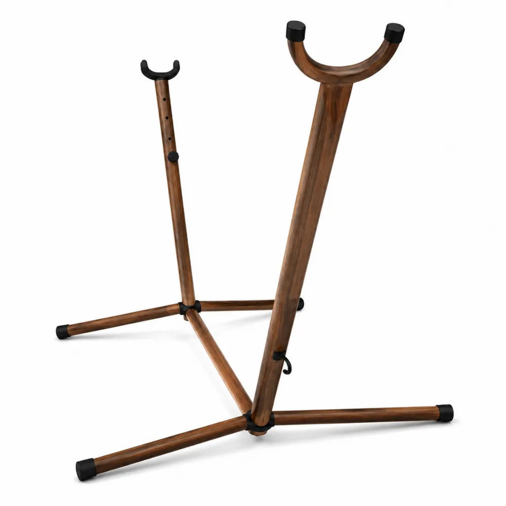 Support de hamac extérieur en bois d’acacia massif et acier noir 300 x 110 x 120 cm réglable