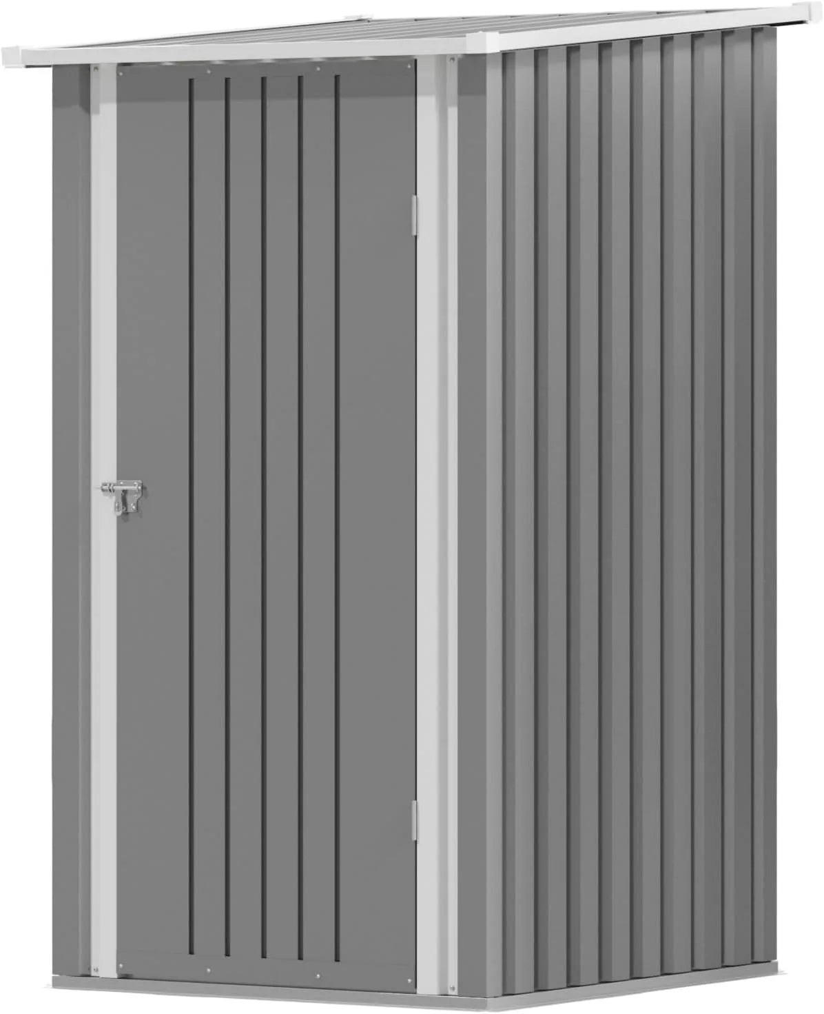 Abri de jardin, en Métal 95 x 98 cm Étanche, avec Toit Incliné et Porte Verrouillable Armoire de Rangement Extérieur pour Jardin Terrasse ou Poubelles
