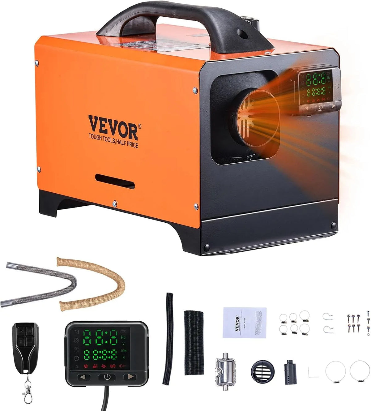 Vevor, Sans Installation, Chauffage Diesel Tout-en-Un Portable 12 V 5-8 kW Réchauffeur d'Air Diesel 0,16-0,62