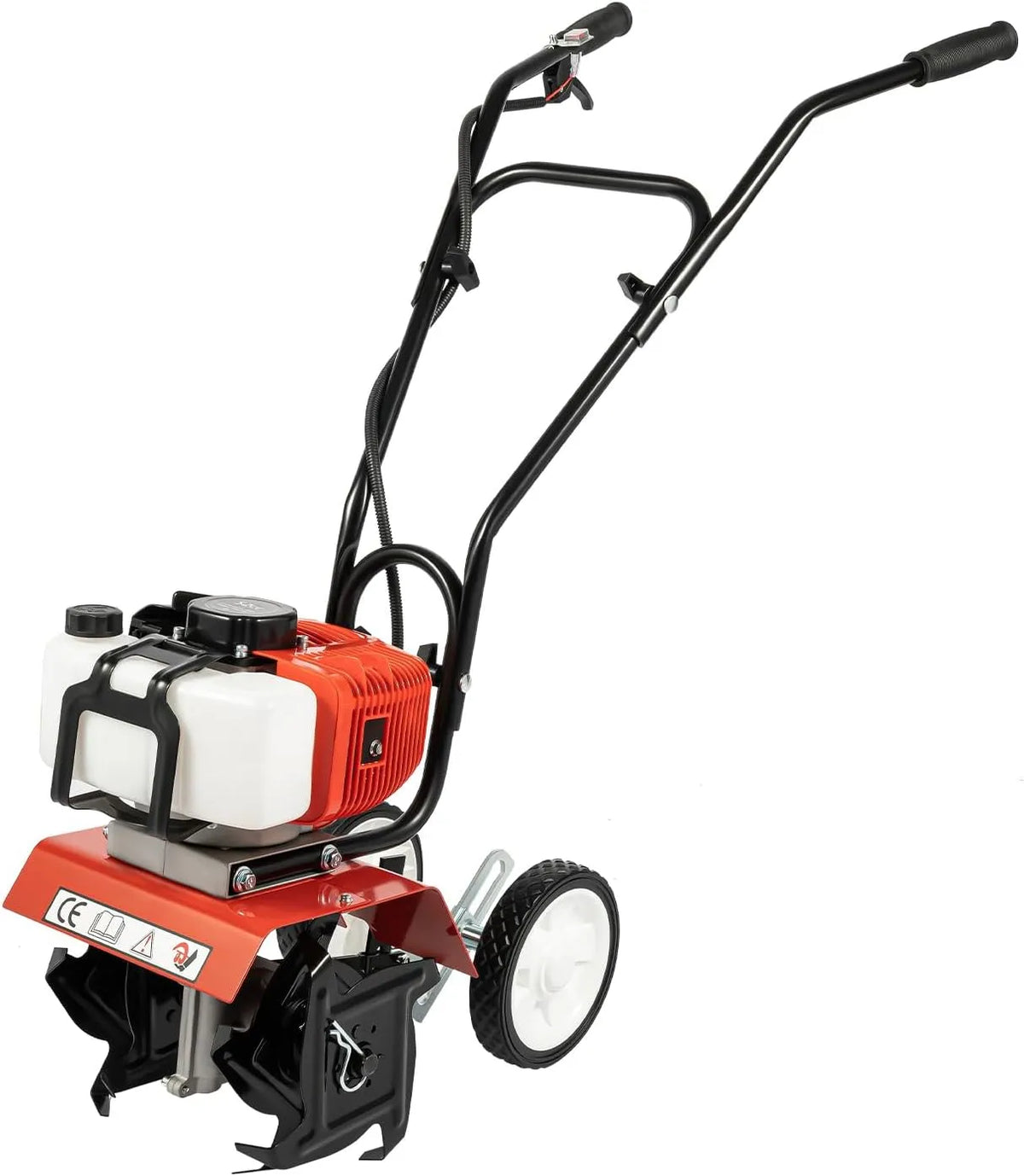 Motoculteur, à Essence 52 CC 2 Temps 1,9 KW Motobineuse à Essence, cultivateur avec Moteur monocylindre refroidi par air, motoculteurs pour Jardins