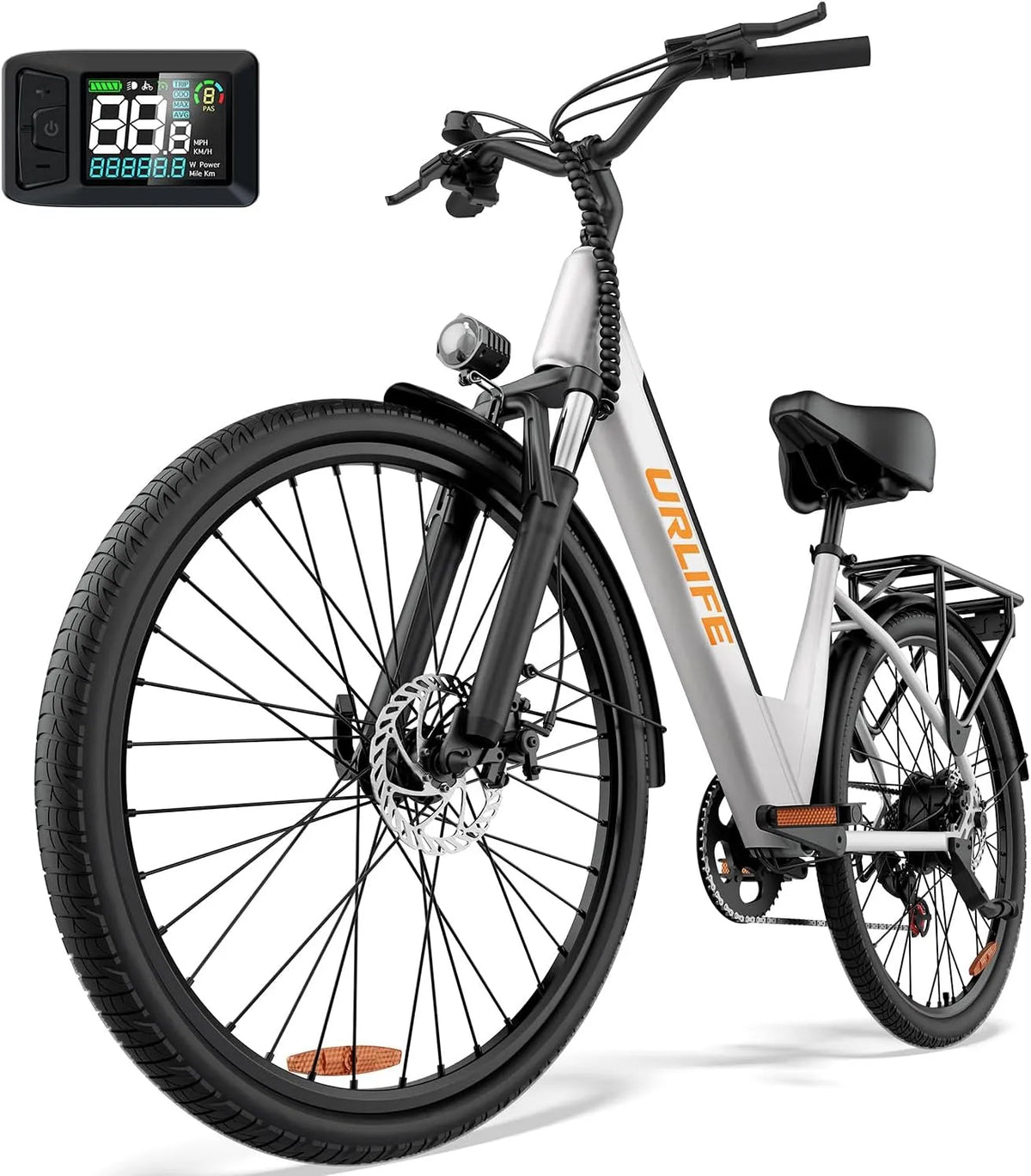 Vélo électrique URLIFE, Moteur 250W, 26' Électrique avec Batterie, E Bike pour Adulte