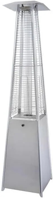 FAVEX Flamme gaz, L 50 x P 50 x H 227 cm, Chauffage extérieur, Gaz Propane, Housse de protection, finition grise