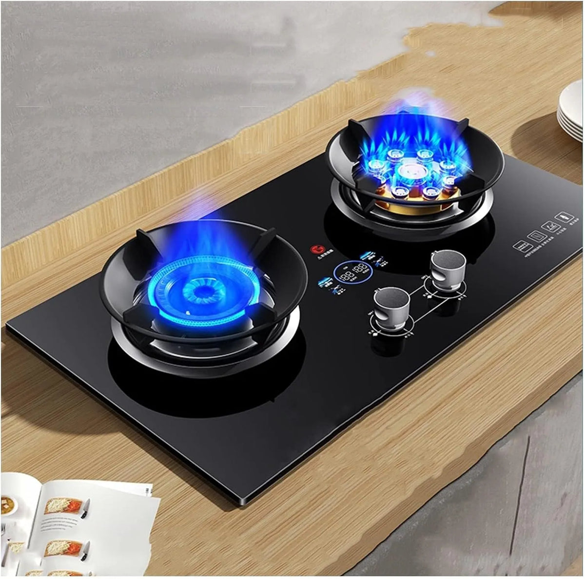 Cuisinière à gaz, 2 Méthodes D'installation, Gaziniere Gaz, De Bureau Ou Intégrée, GPL, Color: Black, À 2 Brûleurs, Poele A Gaz, NG