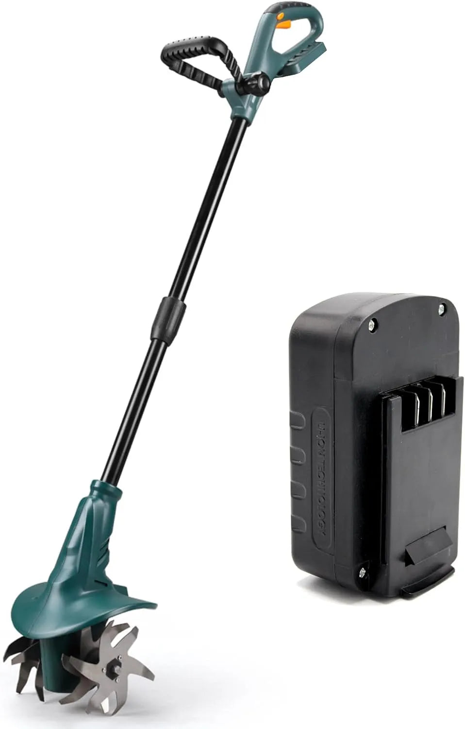 Motobineuse FISHTEC, électrique sans Fil 18V, Légère 3,9 kg Manche réglable 7 Positions, Entretien Potager Jardin Serre