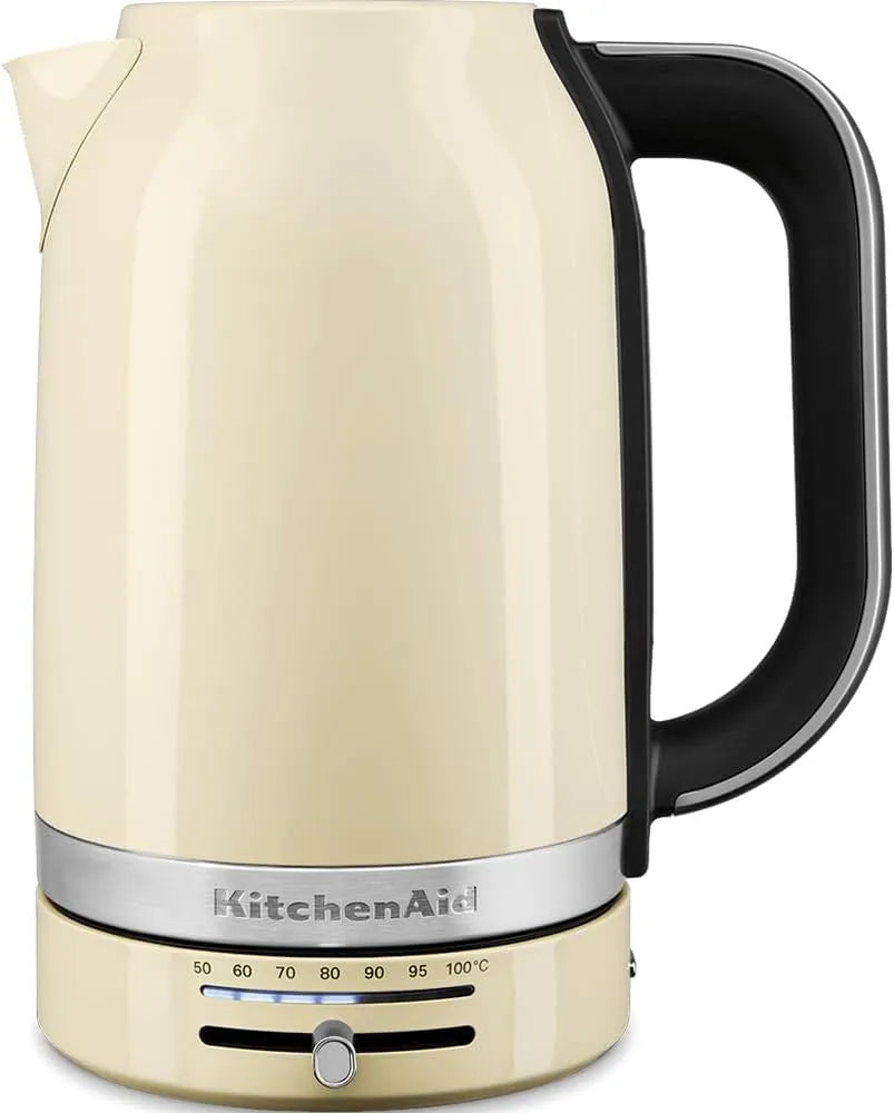 KitchenAid bouilloire électrique 5KEK1701EAC, Électrique avec Temperature Réglable de 50 à 100°C, Capacité de 1,7 L, puissance 2400 W, Crème