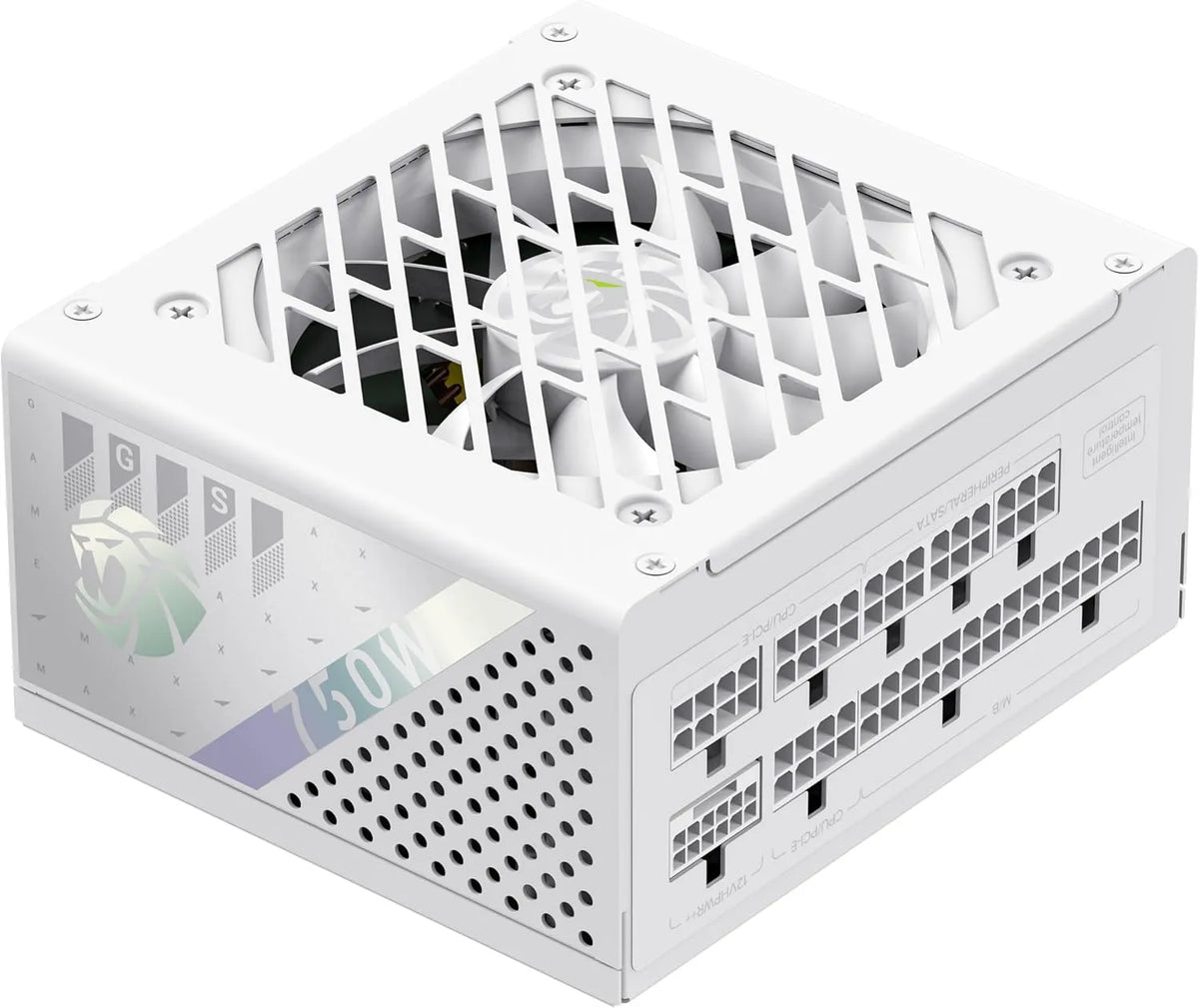 Ventilateur, GAMEMAX GS 750G WH SFX Alimentation PC 750W, 80 Plus Gold, 9 Protections, Condensateurs Japonais Haut de Gamme, Modulaire Complet, FDB