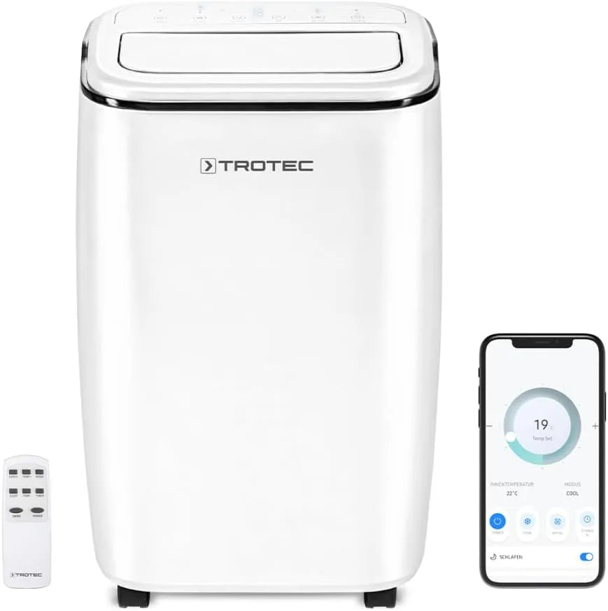 Trotec climatiseur PAC 3501 S, mobile monobloc 3,5 kW, 12 000 BTU, 3 niveaux de vitesse, pour pièces jusqu'à 46 m², 3 niveaux de vitesse, télécommande