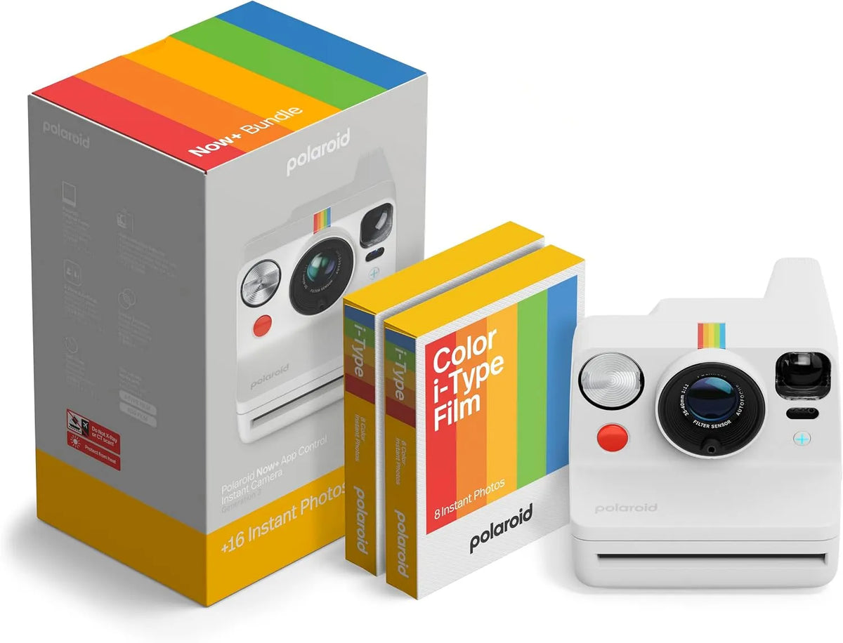 Appareil photo Gen3 6563 Polaroid - Now+, instantané connecté Bluetooth, finition blanche, 16 Photos, Pack + Film Couleur