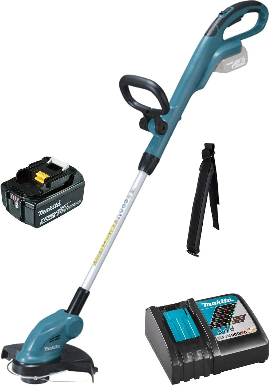 Makita modèle DUR181RT, Coupe bordure 18V LXT, 1x5,0 Ah, avec chargeur rapide