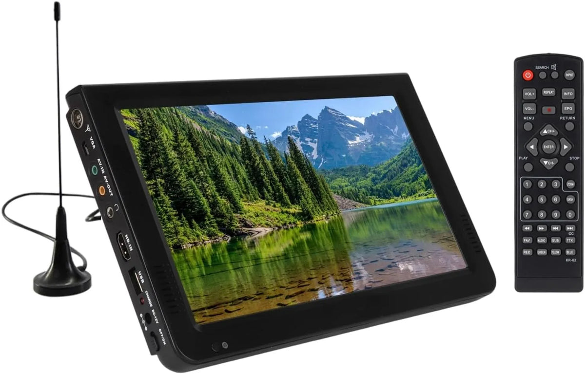 Téléviseur 1080P, Support Pliable, Portable 10 Pouces 16:9 TFT LED Mini Portable Rechargeable avec Réception Forte, Les