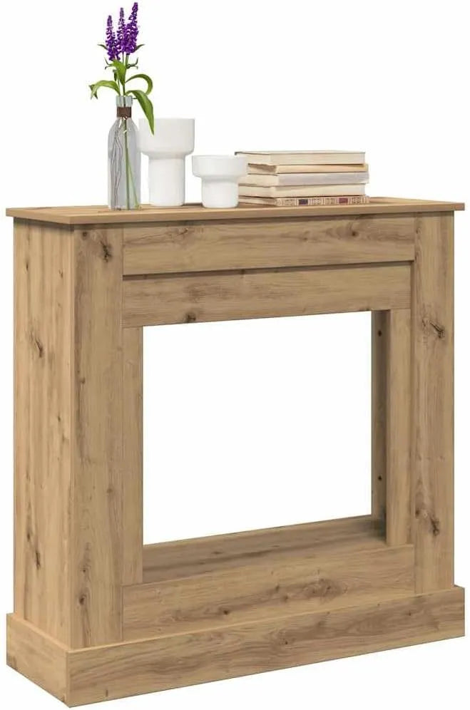 Cheminée Manteau de, Console Cadre de Cheminée Décorative chêne Artisanal 90x30x90 cm Bois ingénierie