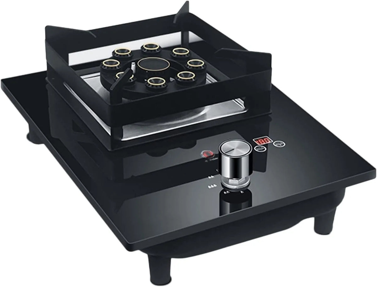 Table de cuisson, Installation De Bureau Et Encastrée Adaptée À La Cuisine, Brûleur De En Verre Trempé De 5,2 KW, À Gaz, Size: NG, Color: Black