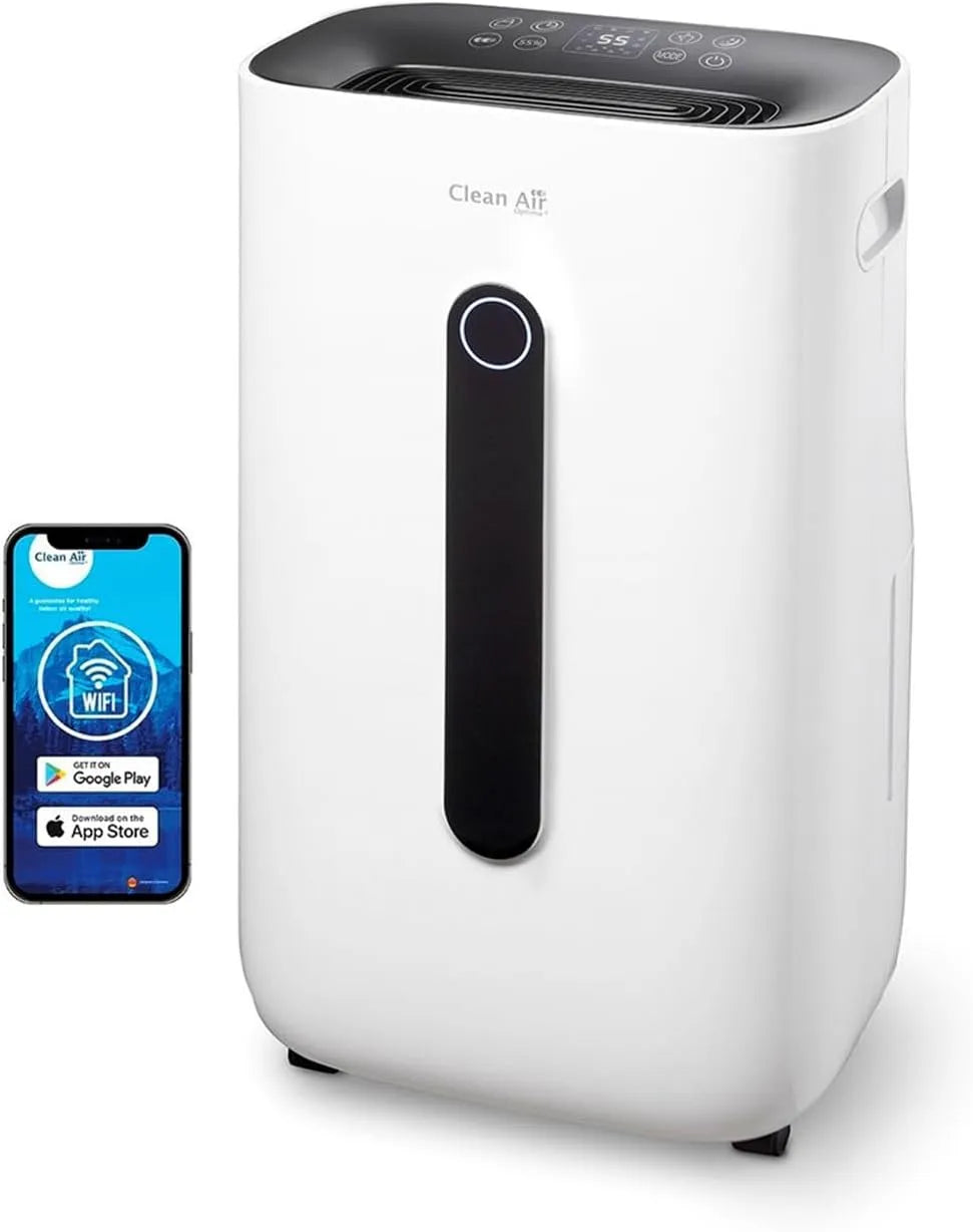 Purificateur d'air CA-706 2en1, Clean Air Optima Smart, Idéal pour 70m², 175m³, Performance jusqu'à 20 litres, Déshumificateur &, jour