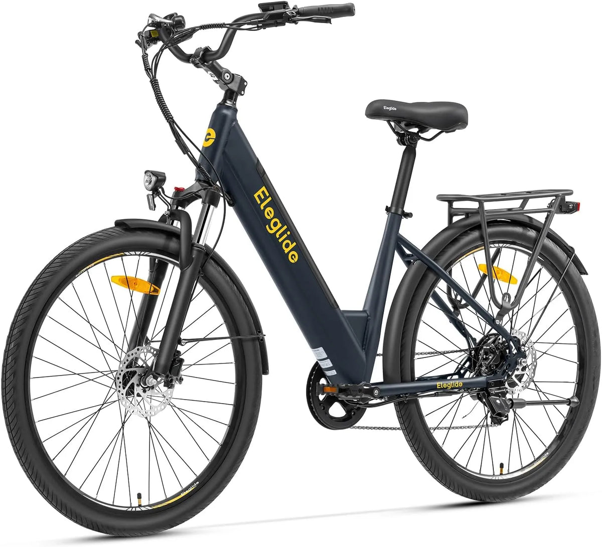 Vélo électrique, 27.5' Vélo de Ville, Eleglide T2 Adulte 100KM, Moteur 250W, Batterie 486Wh, Freins Hydrauliques, E-Bike Urbain pour Homme Femme, VTC