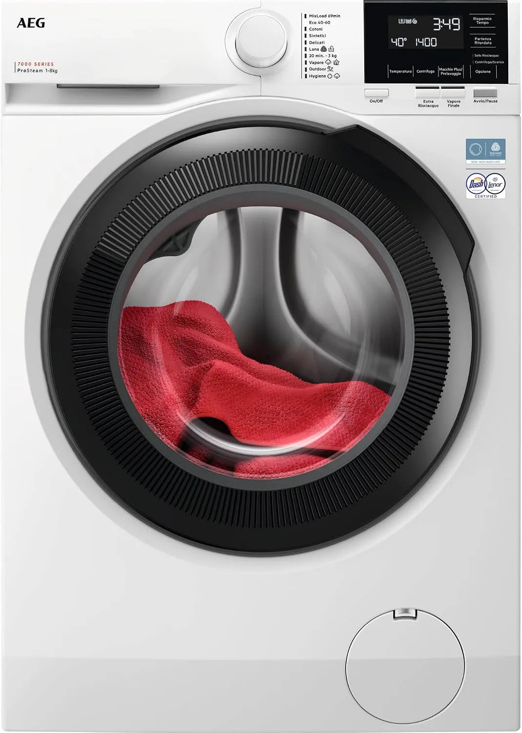AEG lave-linge LR7FG84B4 7000 1351, poids 8,0 kg Vitesse d'essorage Classe énergétique A non connecté