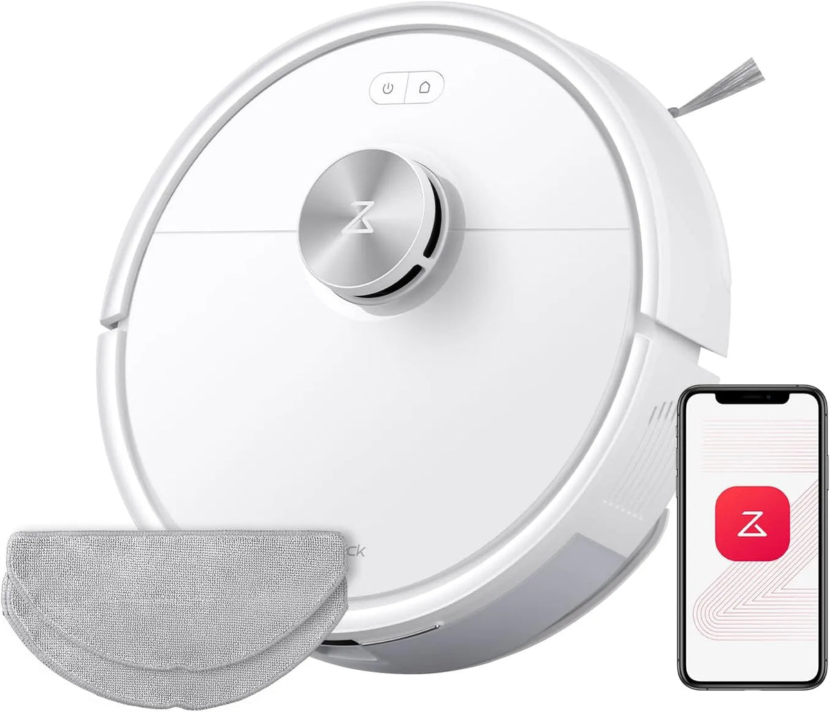 Roborock aspirateur robot, Double Conception Anti-Enchevêtrement, Navigation avec LiDAR Précis, finition blanche, Q7 M5 Set Laveur 10 000 Pa, APP
