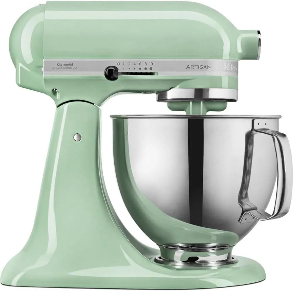 KitchenAid robot pâtissier, Batteur avec 3 accessoires et Bol inox de 4,8 L, Artisan, Robot cuisine multifonctions à tête inclinable, Pistache