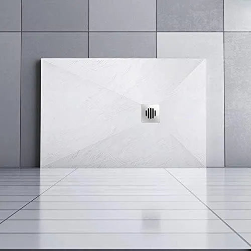 AICA receveur, avec une grille en Inox, de douche 120x80cm Rectangulaire Extra plat finition blanche antiderapant