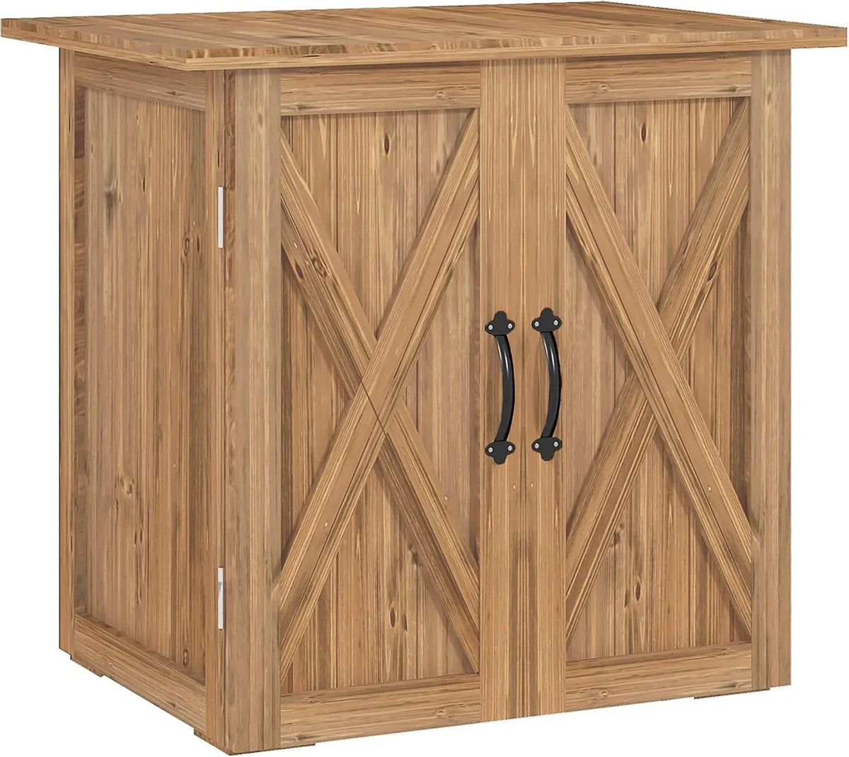 Abri de jardin Outsunny, Armoire à outils d'extérieur, en bois, Marron, dimensions 77 x 55 x 72 cm, Armoire polyvalente pour jardin et balcon