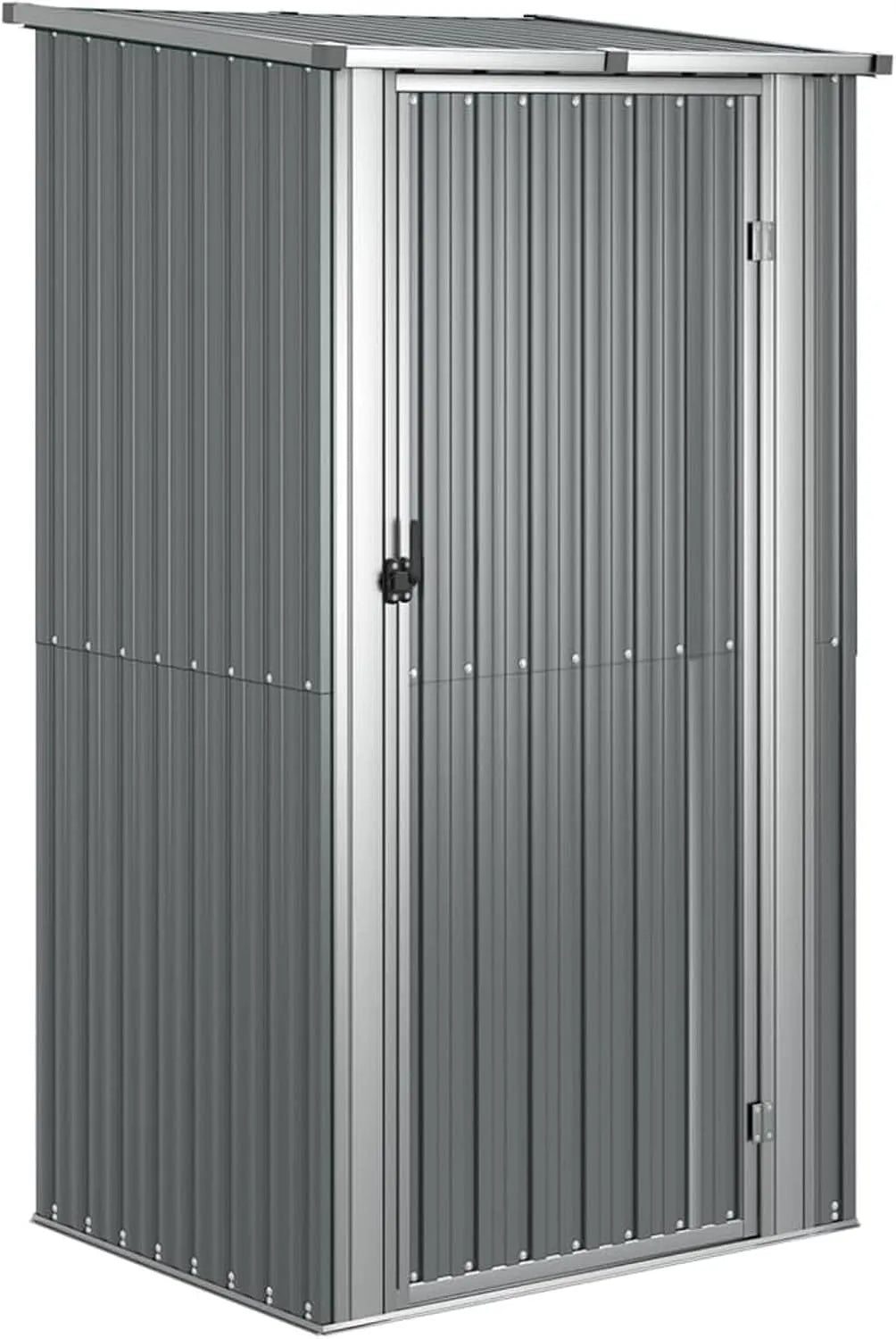 Abri de jardin, dimensions 118,5 x 97 x 209,5 cm, en acier galvanisé, Cabane Extérieur, Rangement Extérieur, maison d'outils, finition grise