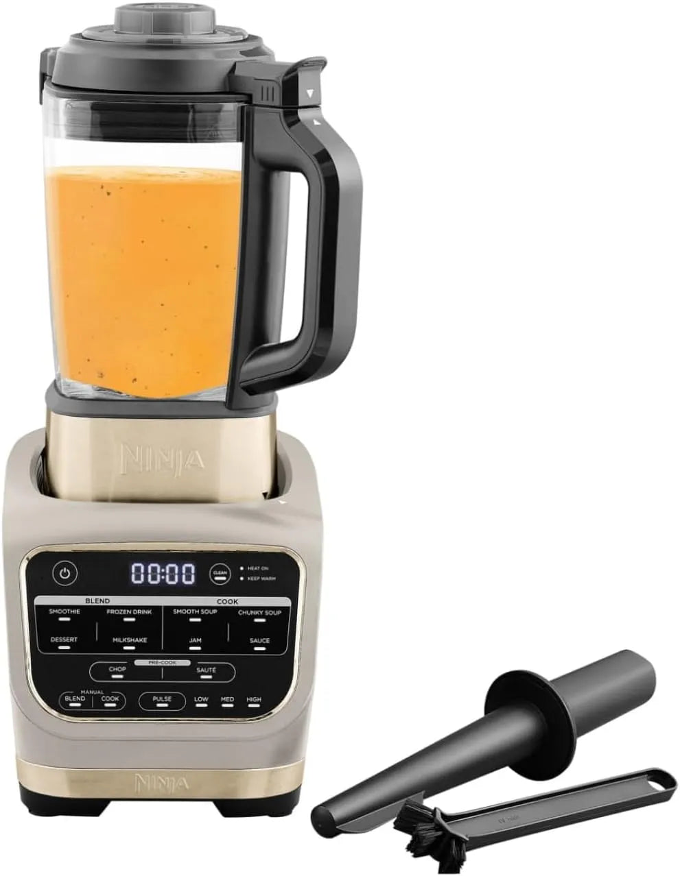 Ninja blender HB150EUSTGD, puissance 1000W, Foodi Chauffant, Soupe, Compote, Smoothie, Or, 10 Programmes Automatiques, Capacité 1,7L