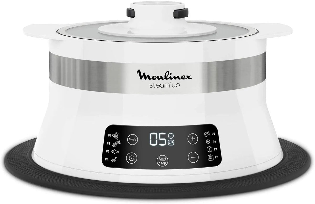 Moulinex cuiseur vapeur VJ504010, Steam Up 8 Programmes S'adapte à Tous les Formats de Plats Nettoyage Facile Nutriments