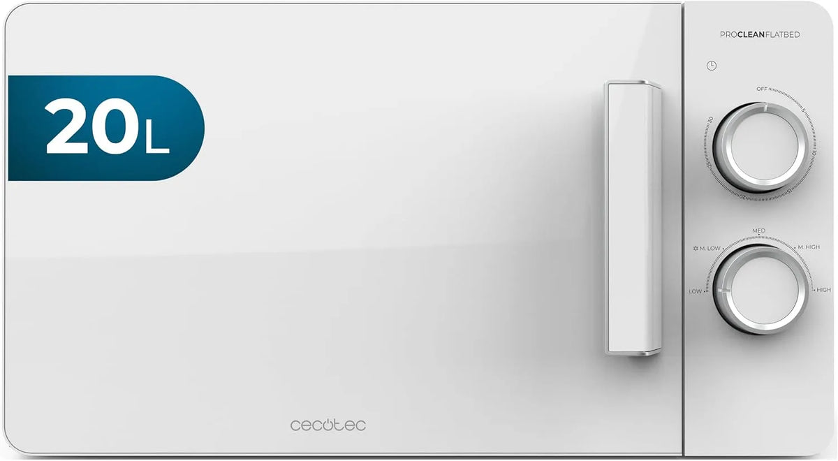 Cecotec four à micro-ondes 3020 3DWave, Proclean Flatbed. Capacité 20L, puissance 700W, 6 niveaux, gril halogène de 800W, technologie