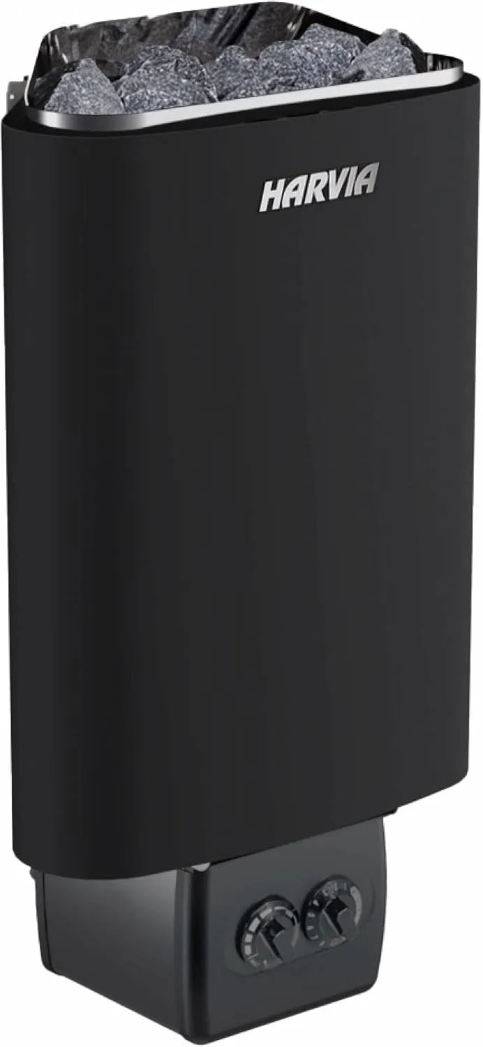 Four D36 Harvia Delta, de sauna finition noire 3,6 kW avec commande intégrée Chauffage de sauna finition noire