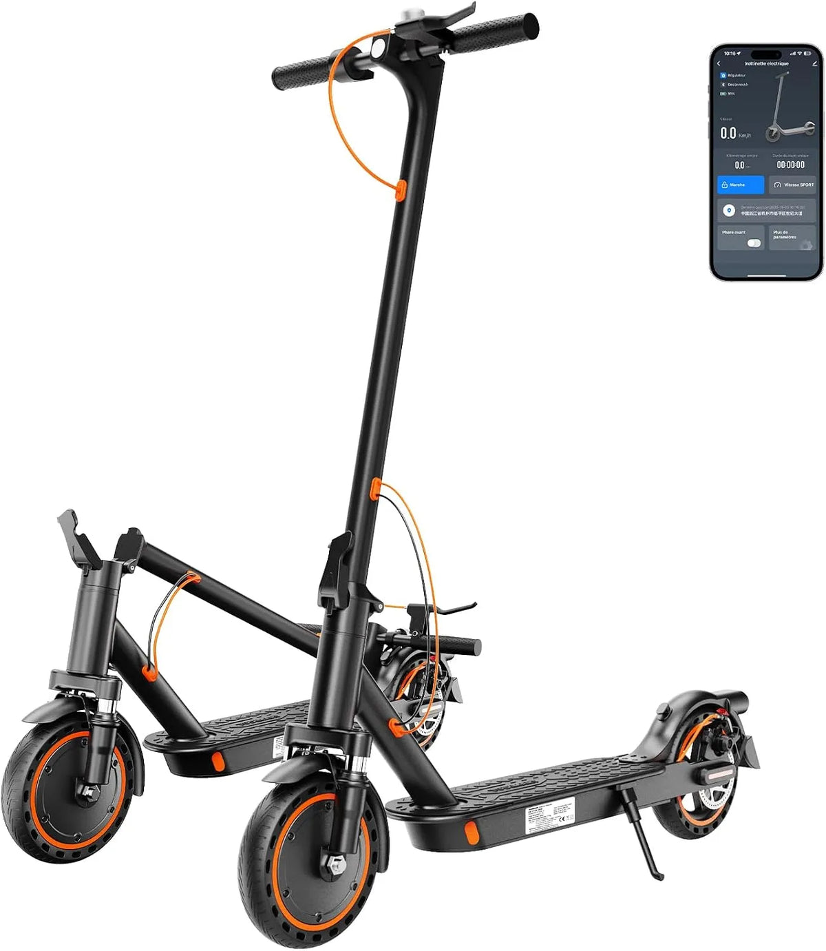 TODIMART T3 Trottinette Electrique Adulte antivol Ultra Legere, 25KM, Moteur 350W, Charge 120kg, H Autonomie 35KM Batterie 36V 7.8Ah
