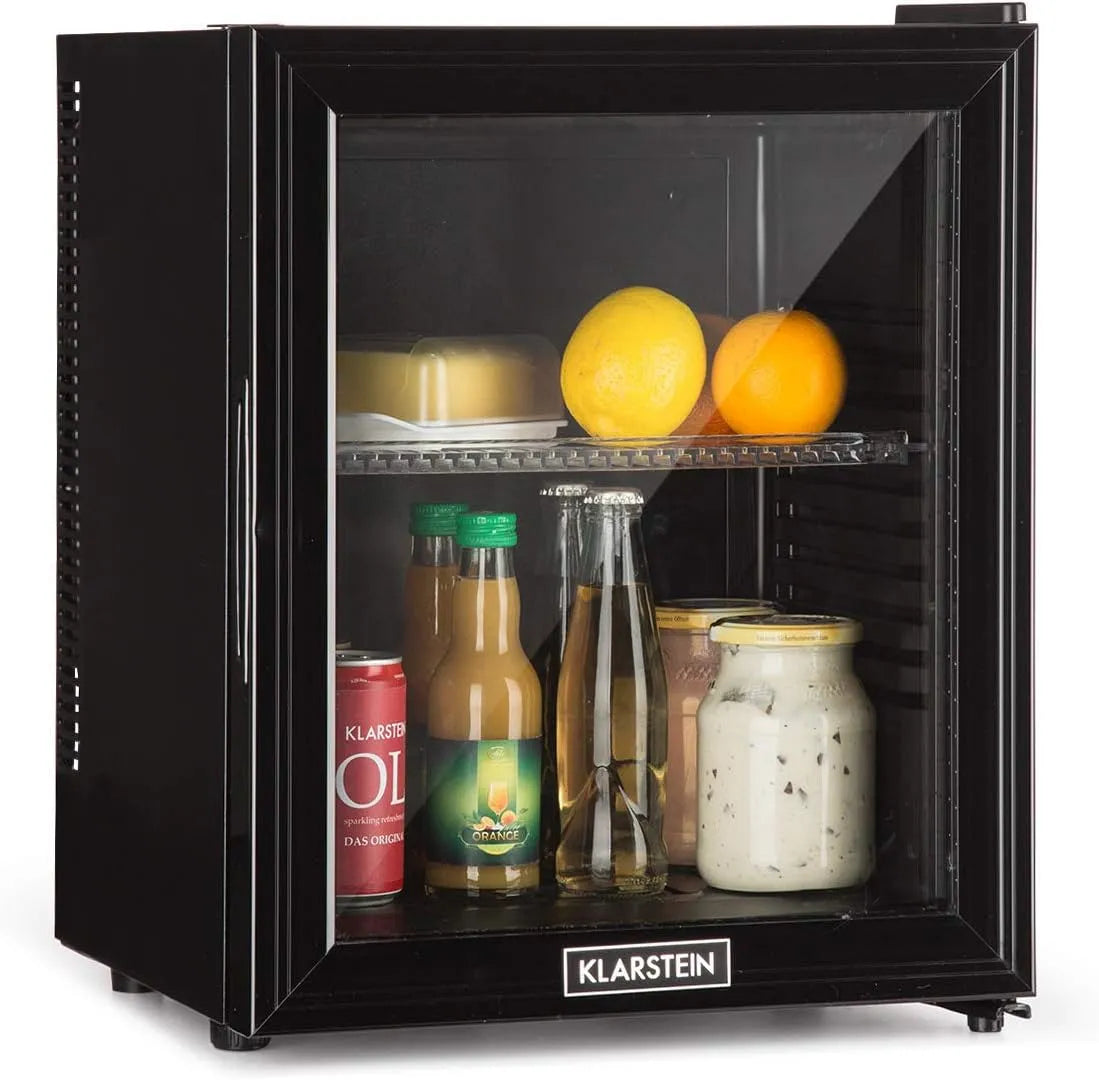 Klarstein Brooklyn Mini Frigo de Chambre, Petit Frigo Camping, capacité 24L, Refrigerateur Aliments, façade vitrée, Voiture, 12-18°C, Mini Bar