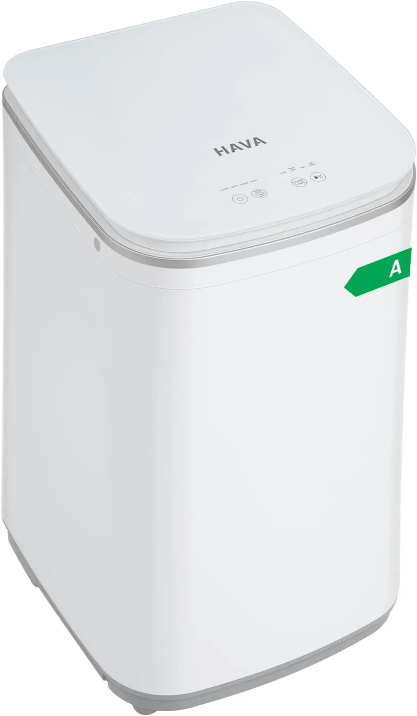 Lave-linge HAVA Mini, Capacité 3 kg, Automatique avec 8 Programmes, Fonction Lavage à Chaud et Drainage par le Haut, Mini avec Essorage