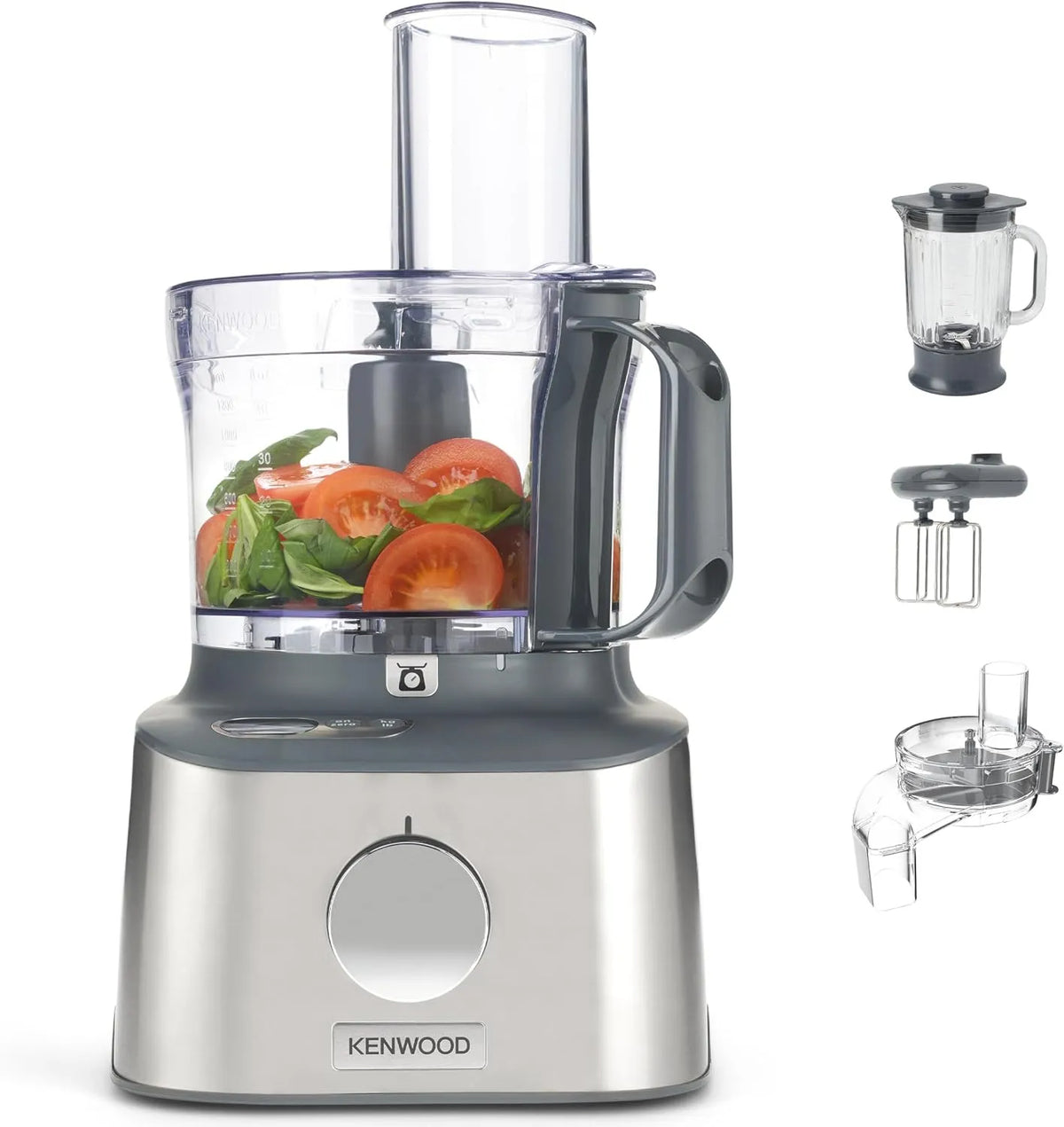 Kenwood robot de cuisine FDM315SS, puissance 800 W, Multipro Compact + compact, couteau en acier inoxydable, finition argentéeé, capacité 2,1 l