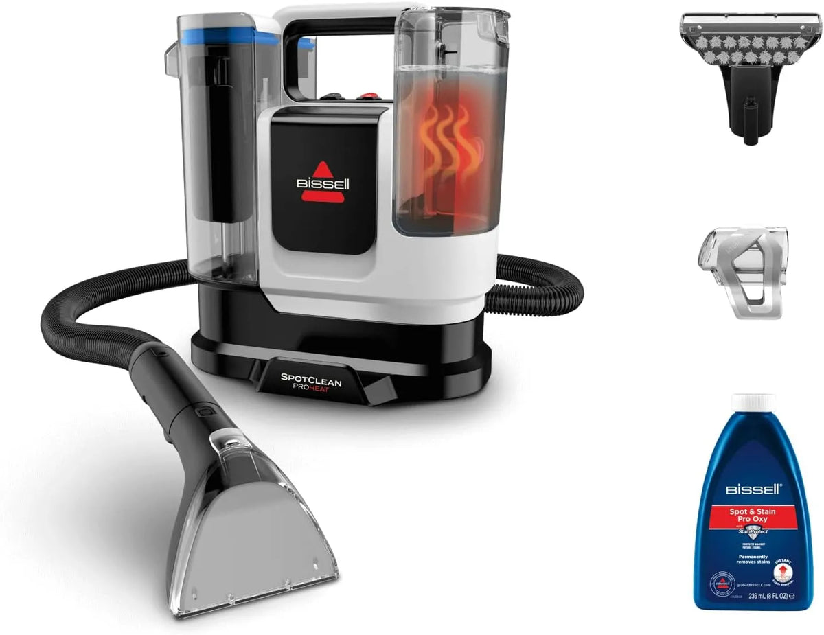 Canapé 3924N, Shampouineuse Compact Multi-surfaces, Nettoyeur Tissu Moteur 1125W, BISSELL SpotClean ProHeat Advanced, Filaire
