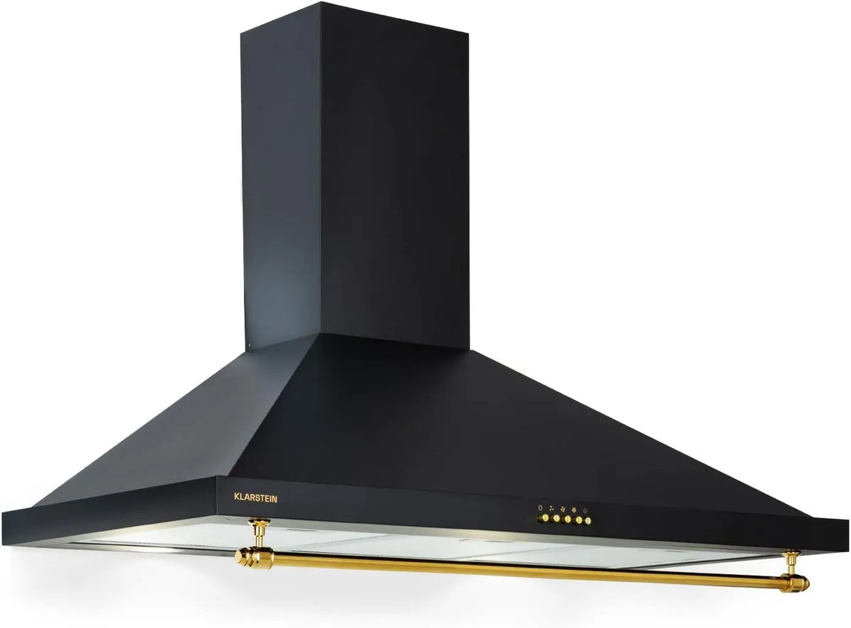 Klarstein hotte aspirante, 90 cm Silencieuse, Hotte de Cuisine 90cm, Hotte avec Évacuation, 591.5m³/h, LED, Filtres à Graisse