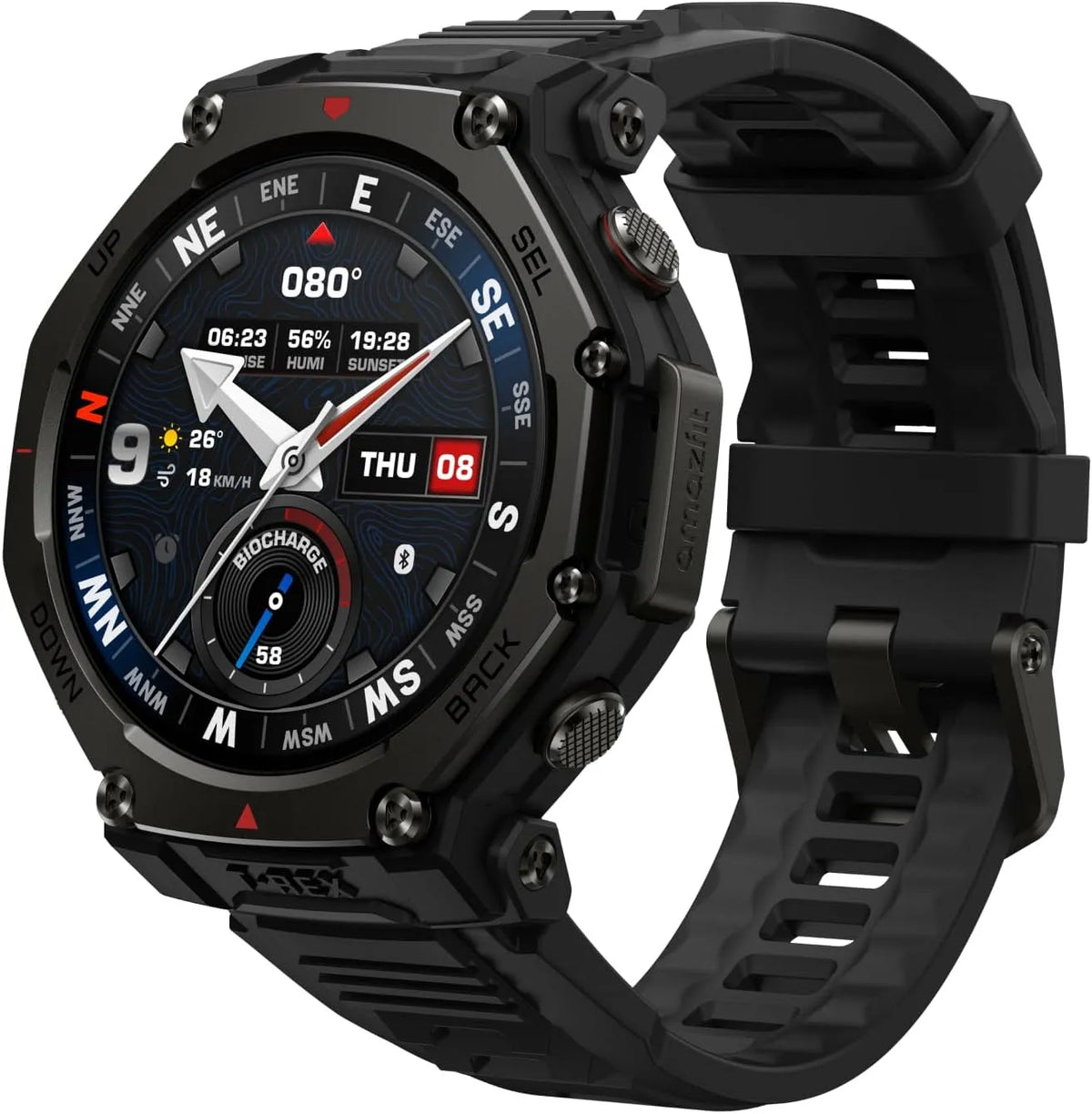3 Pro Montre Connectée Outdoor Amazfit T-Rex, Autonomie 25 Jours, Écran AMOLED en Saphir, Lunette en Titane, GPS Double Bande, Cartes Hors Ligne