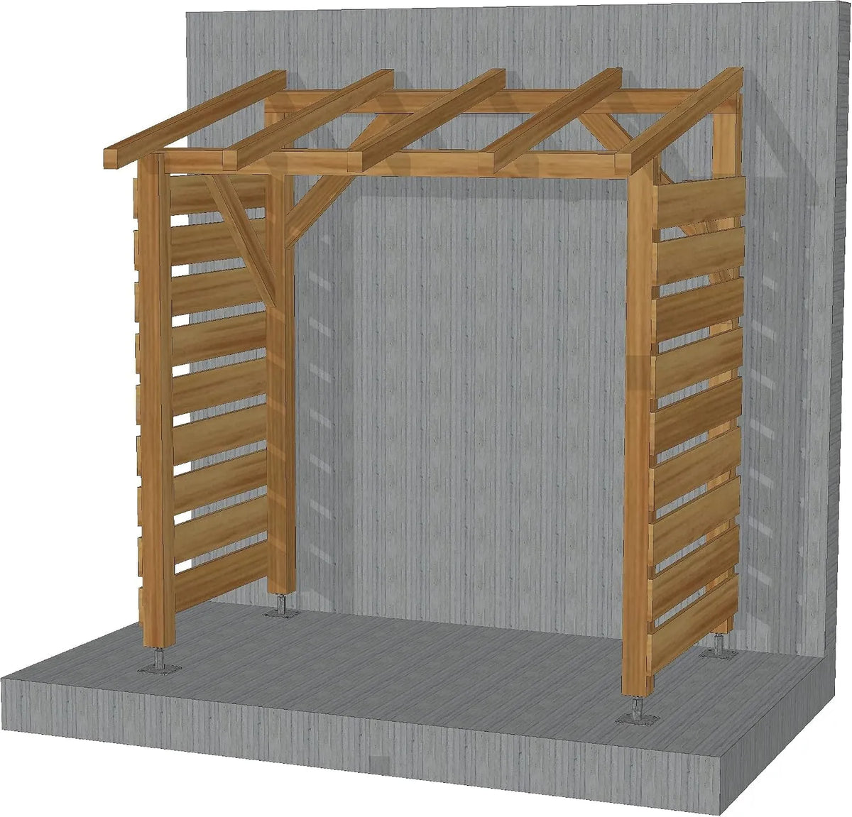 Abri de jardin, en Bois Massif de 2m, Traitement Classe 3, Jardinatoire, Non Couvert et sans Fond