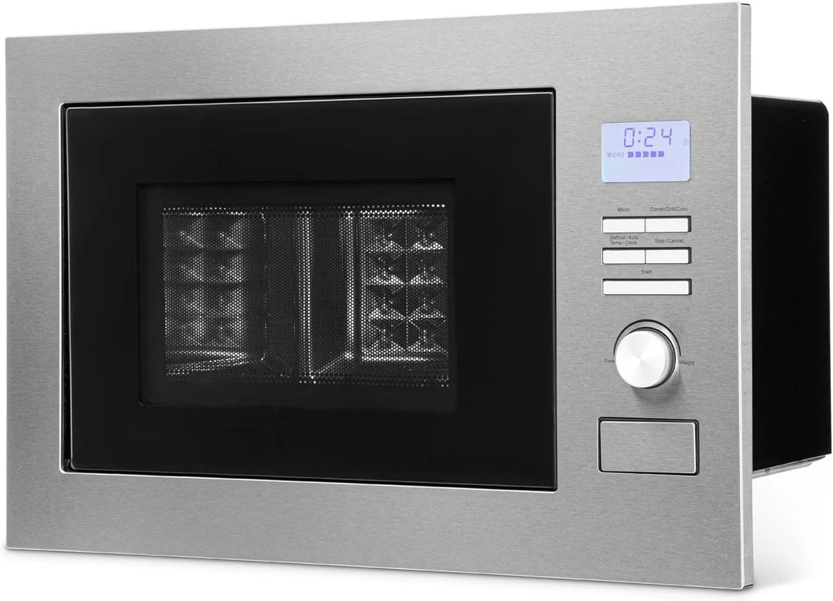 Bomann four à micro-ondes MWG3001HEB, encastrable 3 en 1 avec grill et air chaud, espace de cuisson 25 l, 8 programmes automatiques, écran LCD