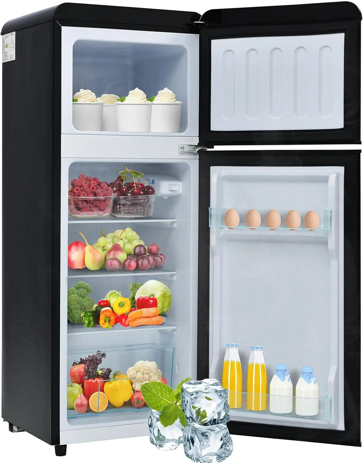 Réfrigérateur, Largeur 41 Cm, Congélateur 28 Litres, 27 °c ~ 13 °c, Deux Portes, Black, Hauteur 105,5 Cm, Capacité Totale 92 Litres, 116 Kwh