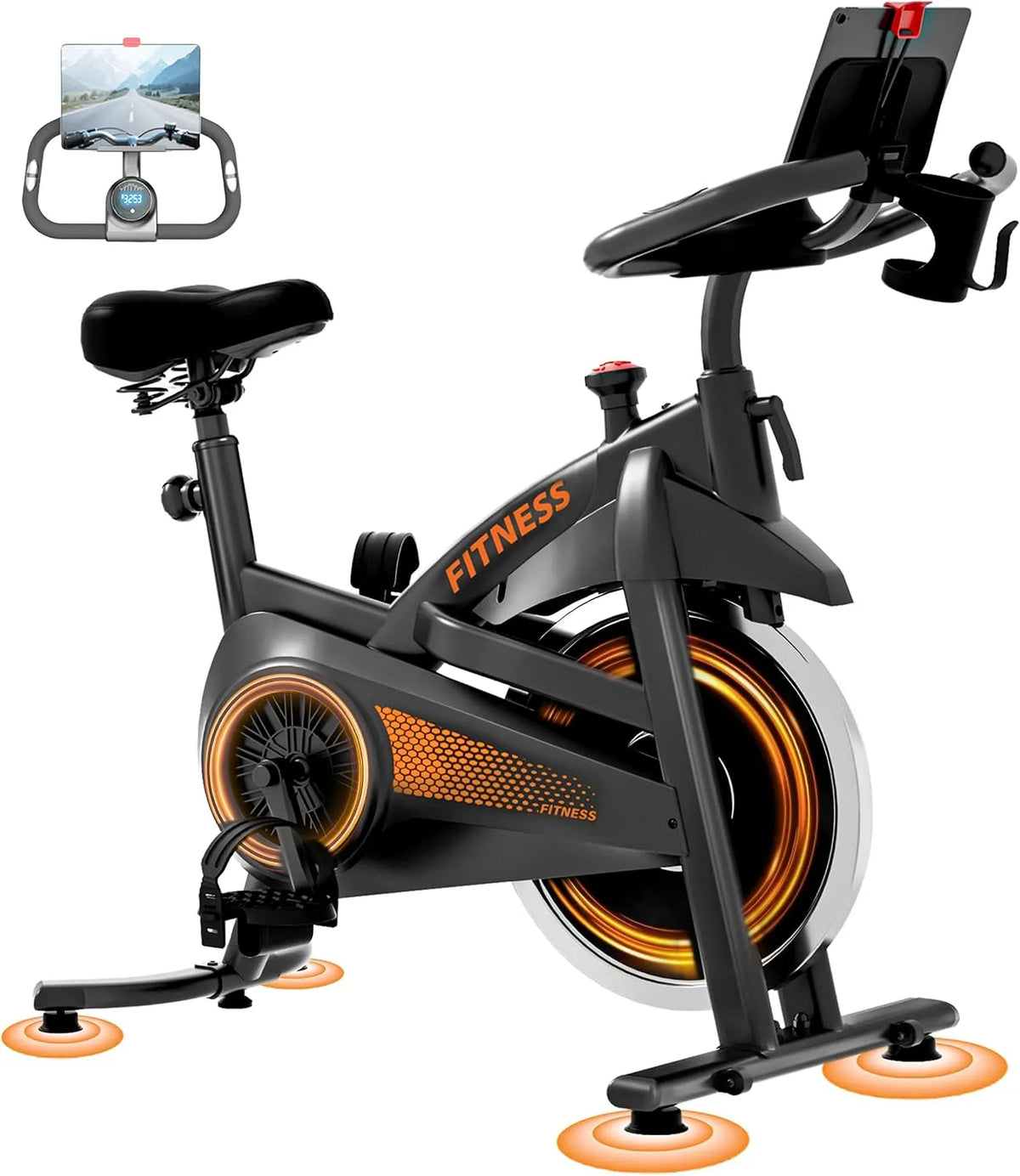 Vélo CURSOR FITNESS, jusqu'à 136 kg, d'appartement pliable, home-trainer pour la maison, siège confortable