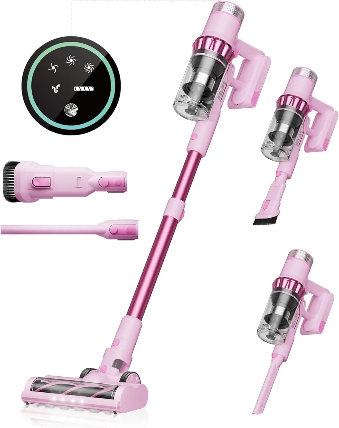 Aspirateur sans fil pa/550 Belife, 45 000 pa, puissance 550 W, autonomie de 45 Minutes, 6 en 1, pour Poils d'animaux, Moteur sans Brosse, sols durs