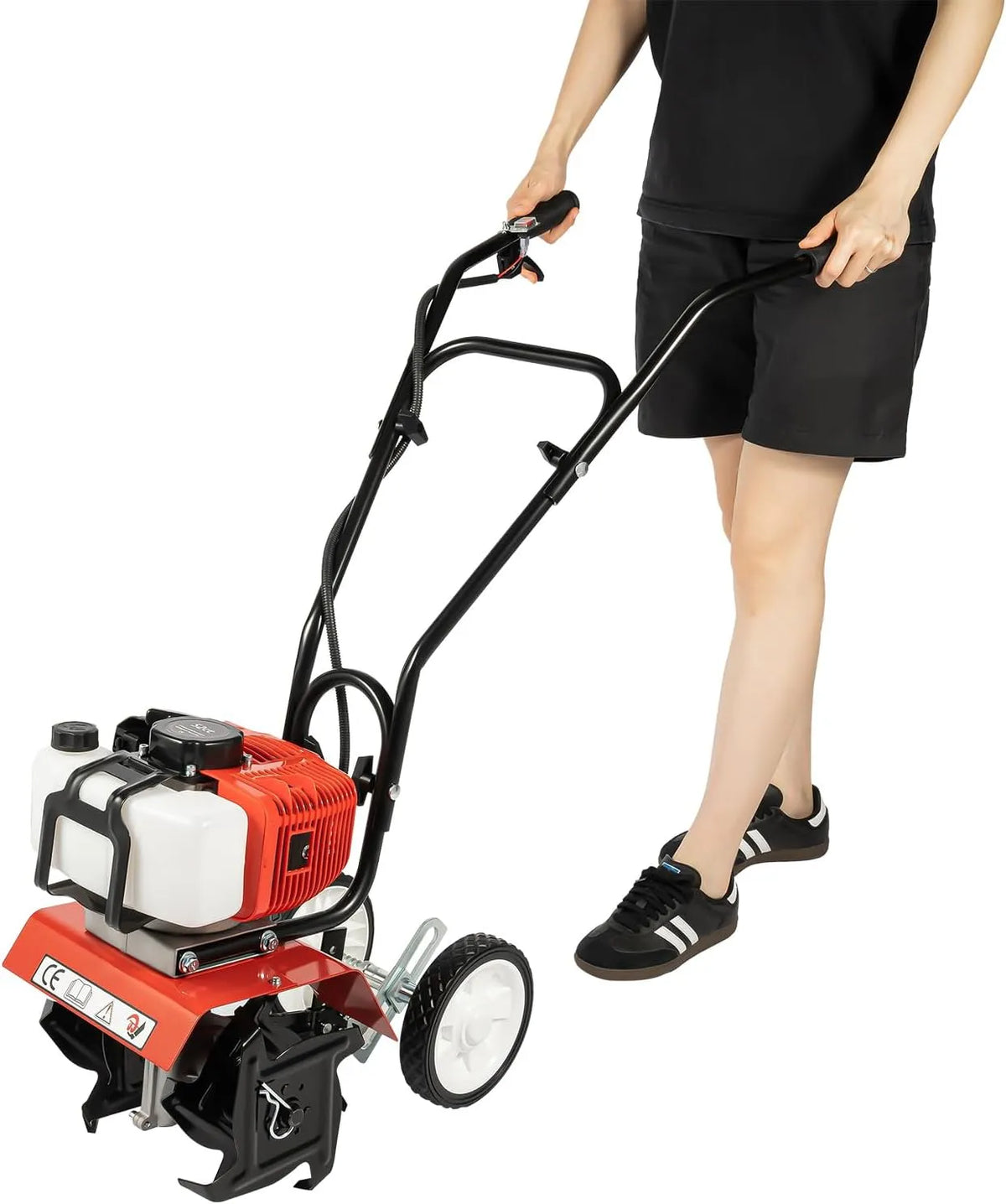 Motoculteur, Mini à gaz, de jardin pour creuser, enlever les mauvaises herbes et cultiver le sol