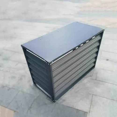 Climatiseur Brise-Vue décoratif pour, 100 x 50 x 70 c, en Aluminium, Protection pour extérieur, Support de Poubelle, finition grise