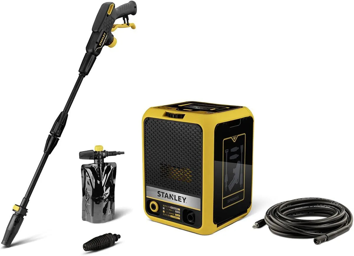 Nettoyeur haute pression SXPW25CDSS Stanley, puissance 2500 W, 180 Bar, 500 l/h, pour la Voiture et l'extérieur de la Maison, Double Vitesse, Compact