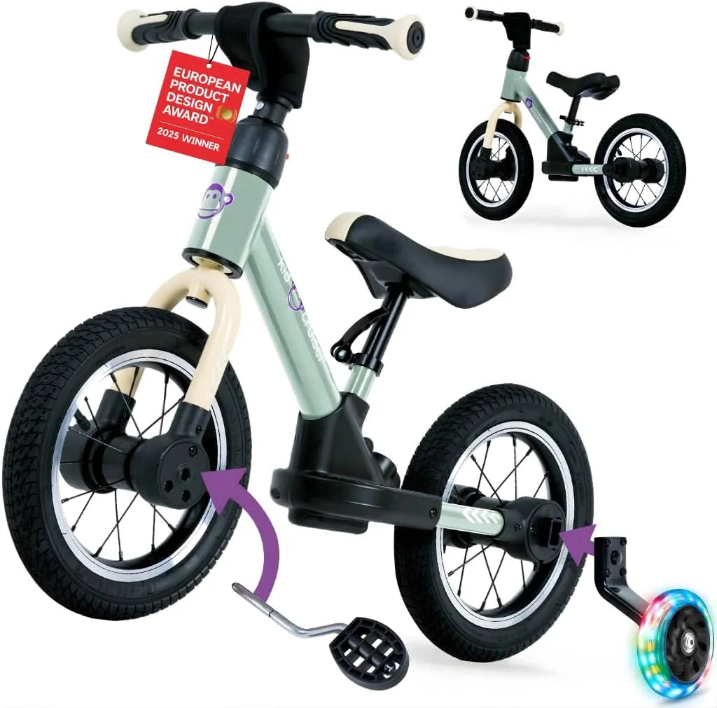 Evolutive Pedalplay Draisienne, Velo Enfants 2 Ans, Design 3 en 1, Javec des roulettes latérales et des pédales à LED, Cadre Robuste