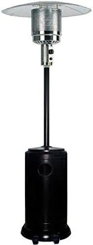 D'exterieur Suinga Chauffage, Système Anti-basculement, Poêle à gaz acier extérieur 13 kW extérieur monté sur roues, finition noire, Parasol chaufant