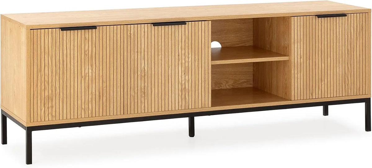 Meuble TV, Monica 3 Portes, largeur 160 cm, Couleur Bois, Profondeur, Hauteur