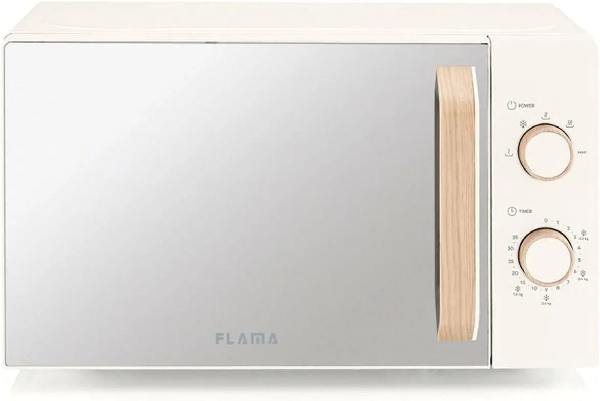 Four à micro-ondes 1831FL, capacité 20L, puissance 700W, FLAMA, Gril, Verre, Crème