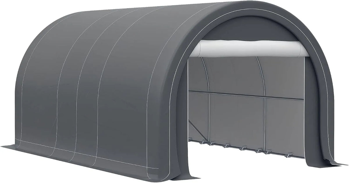 Outsunny, Carport Tente de Garage 5 x 3 x 2,4 m, PE Haute densité 190 g, Acier galvanisé, abri Voiture extérieur, m², finition grise