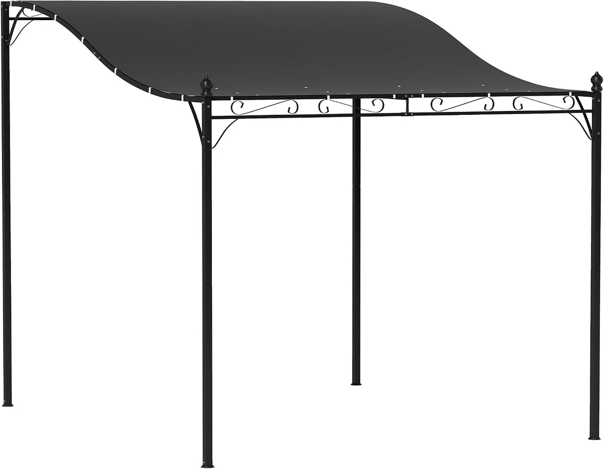 Outsunny, tonnelle de jardin en métal et polyester avec vis, terrasse et patio, finition grise foncé, pour extérieur, protection UV
